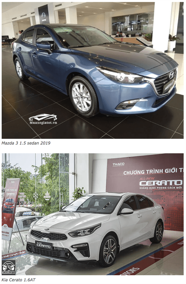 ss cerato 16at va mazda 3 15at muaxegiatot vn 1 So sánh Kia K3 1.6 và Mazda 3 1.5AT : Ngang tài ngang sức